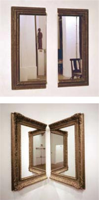 <i>Divisione e moltiplicazione dello specchio
(Division and Multiplication of the Mirror)</i>,
1975 and 1975–78, by Michelangelo Pistoletto.
Photographs by Paolo Pellion di Persano