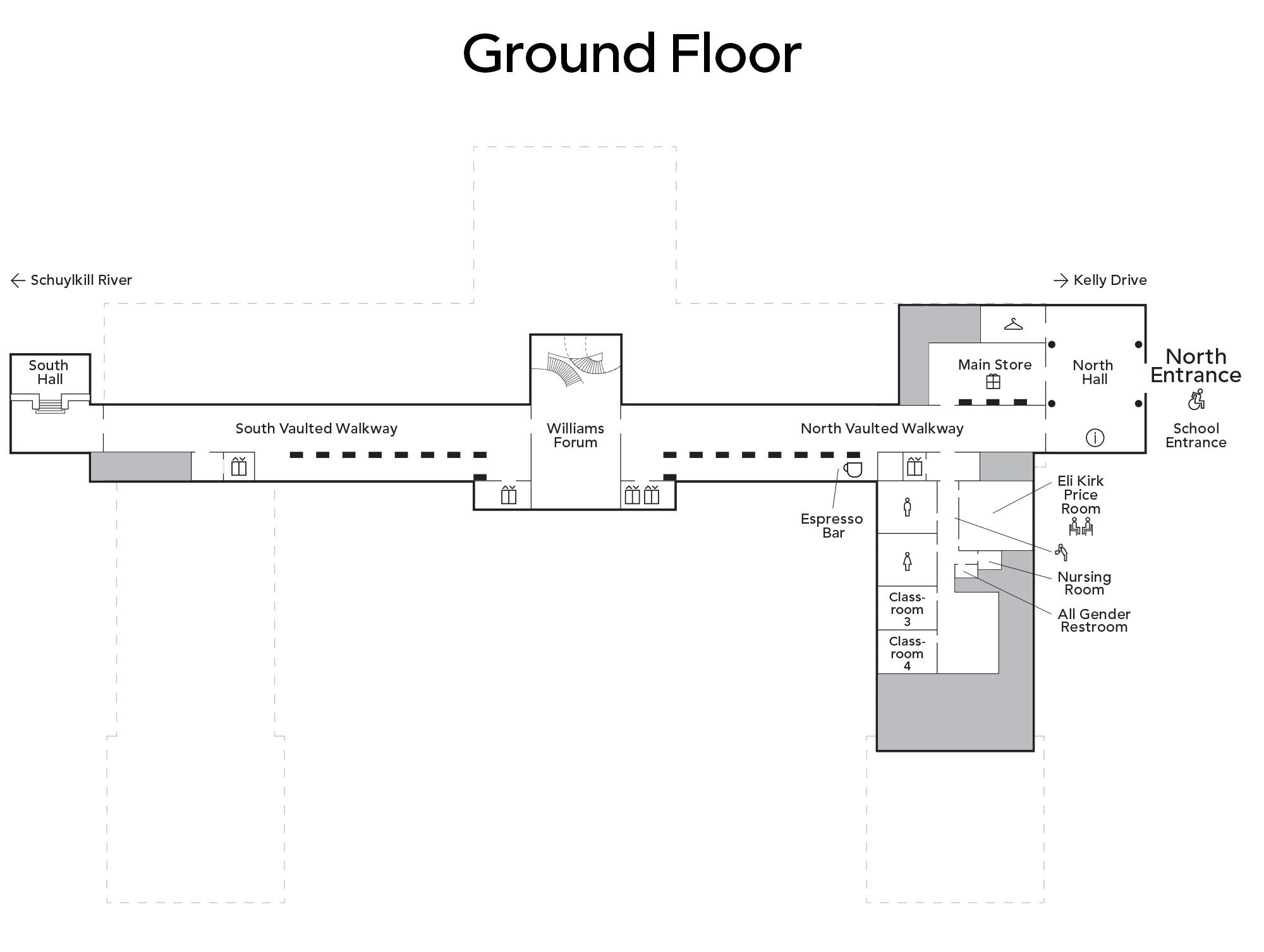 Map of main building ground floor