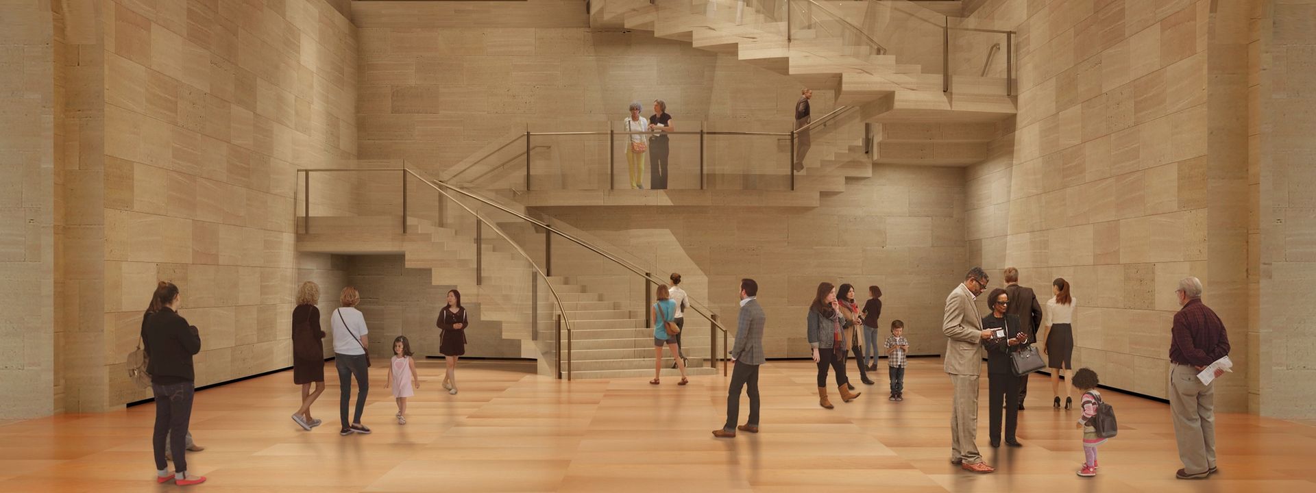 Visitors walking around in the Williams Forum