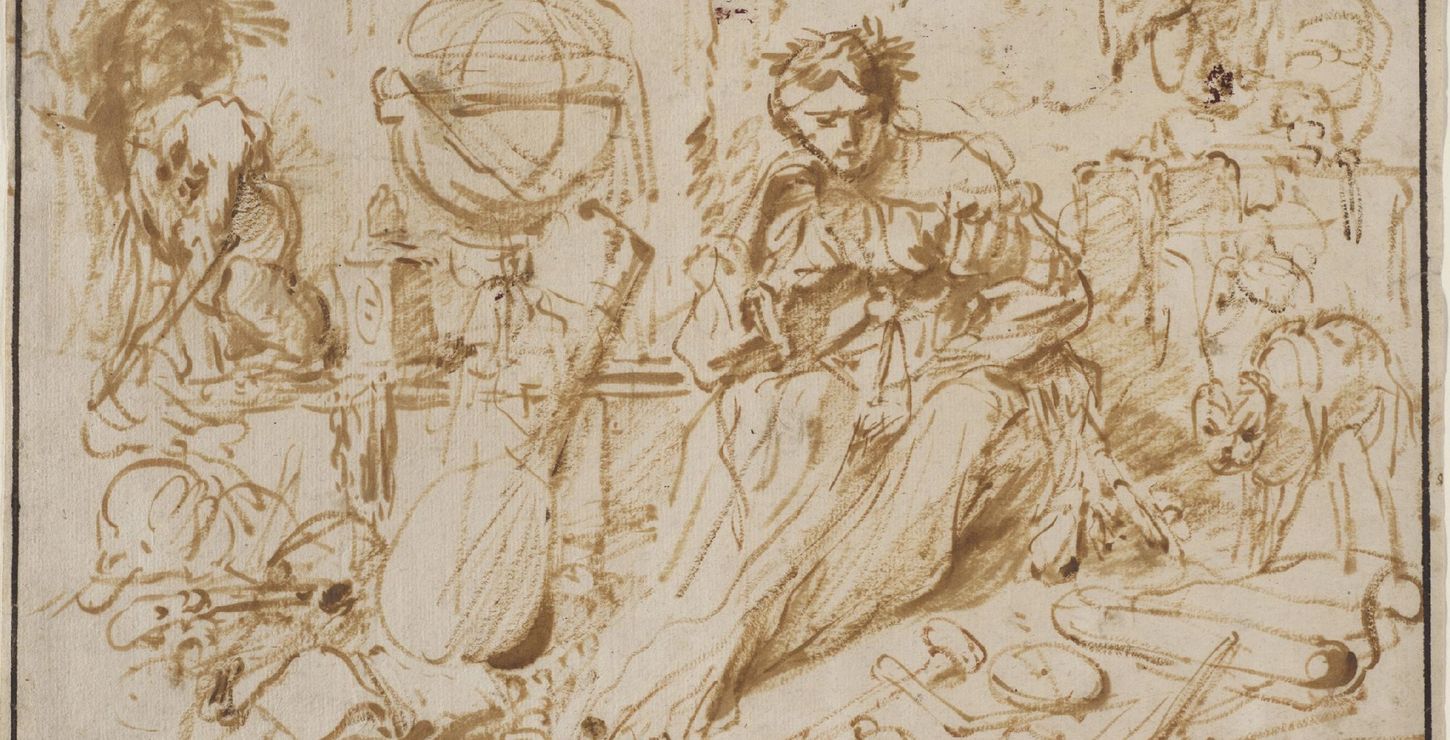 Melancholia, 1640s, Giovanni Benedetto Castiglione (called il Grechetto), Italian, 1609 - 1664, 1984-56-39