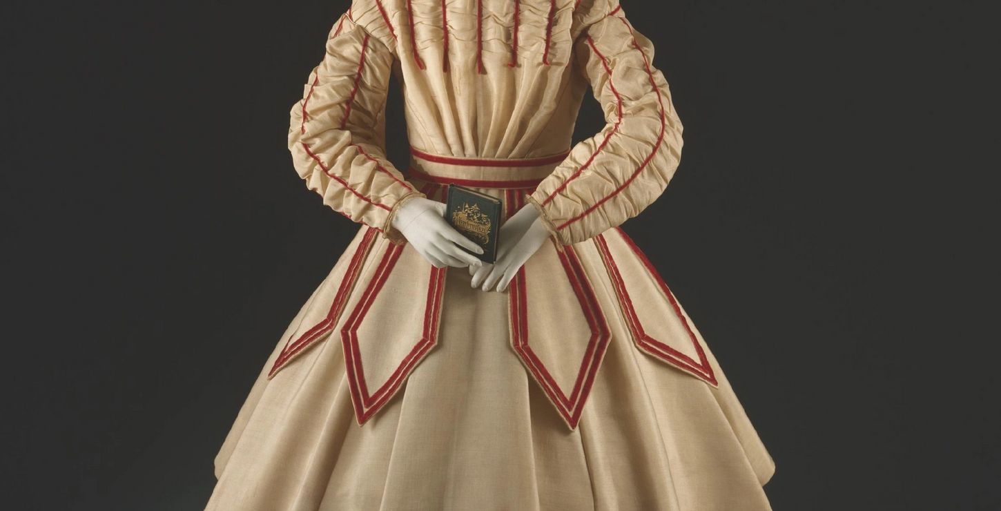 Girl's Dress, c. 1867-1868, Artist/maker unknown, American.  Worn by Mrs. J. Bertram Lippincott (Joanna Wharton), American, 1858 - 1938, 1952-23-1
