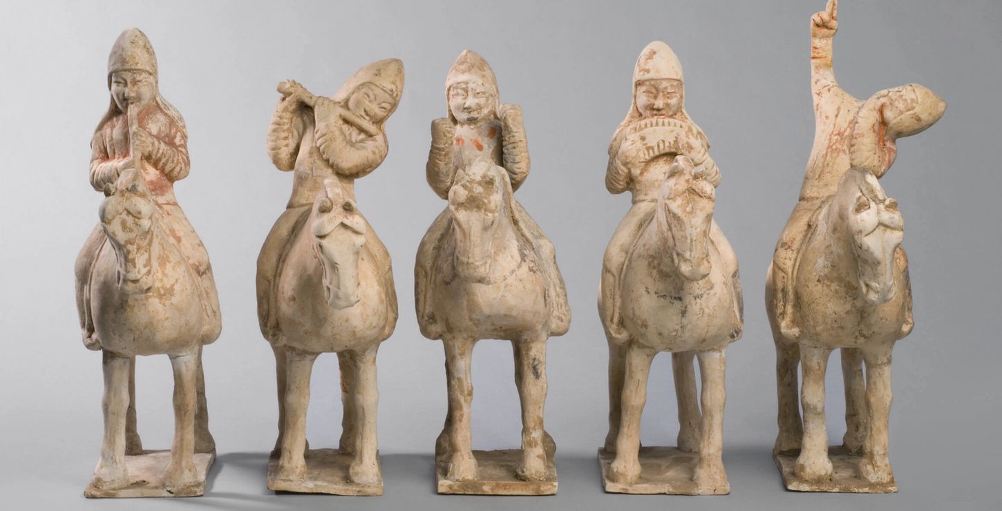 Musicians on Horseback, 7th century, made in China