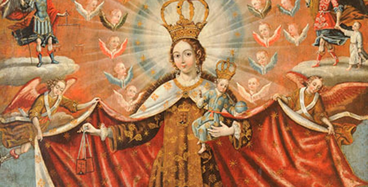 Our Lady of Mount Carmel with Bishop Saints, 1764, by Gaspar Miguel de Berrío (Promised gift of the Roberta
and Richard Huber Collection)