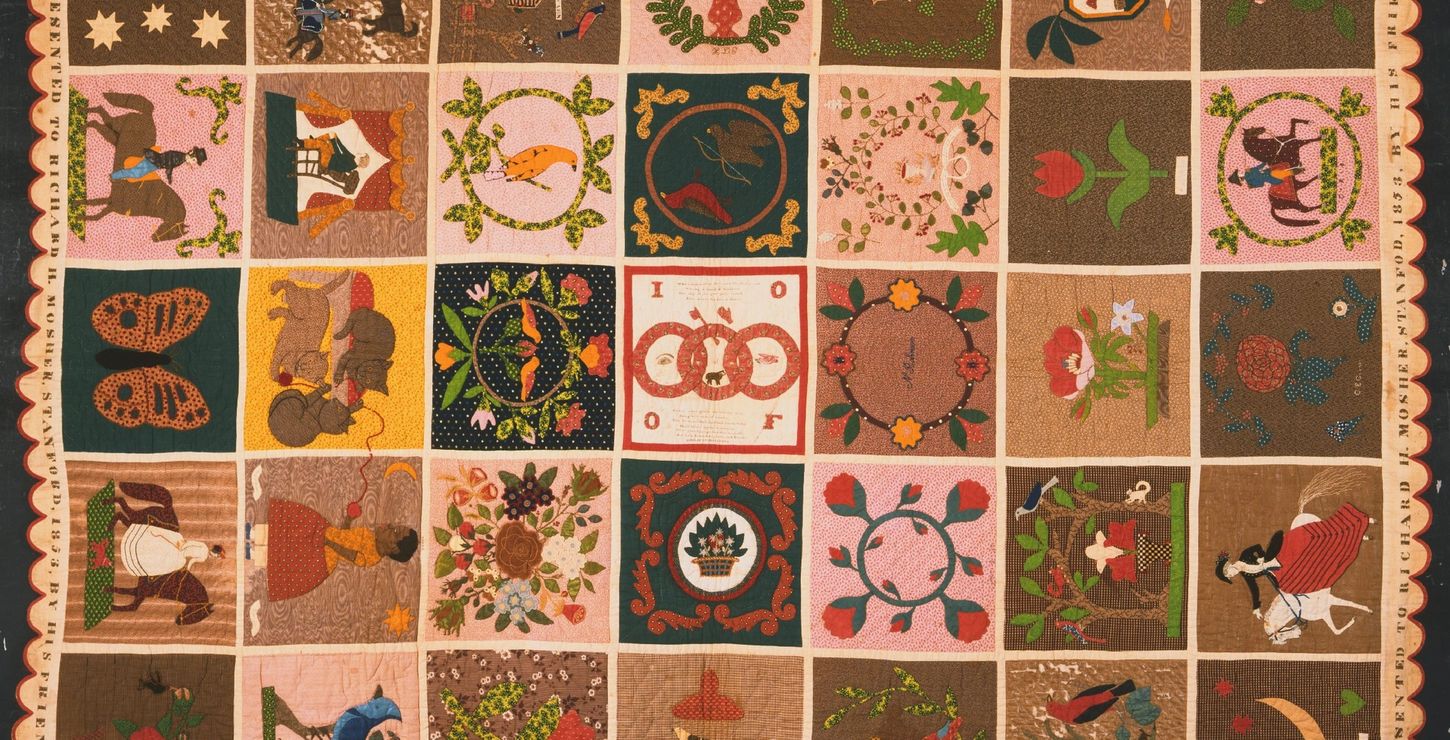 Album Quilt, 1853, Possibly made by the members of the Independent Order of Odd Fellowsand the Rebekah, 2001-204-1