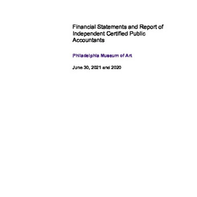 Front cover of Financial Statements 2021