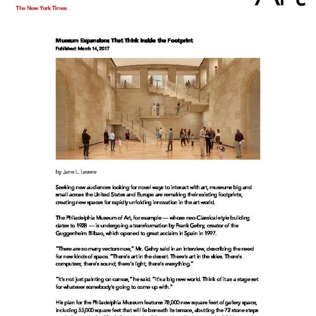 Front cover of &quot;Museum Expansions That Think Inside the Footprint
 - The New York Times&quot;