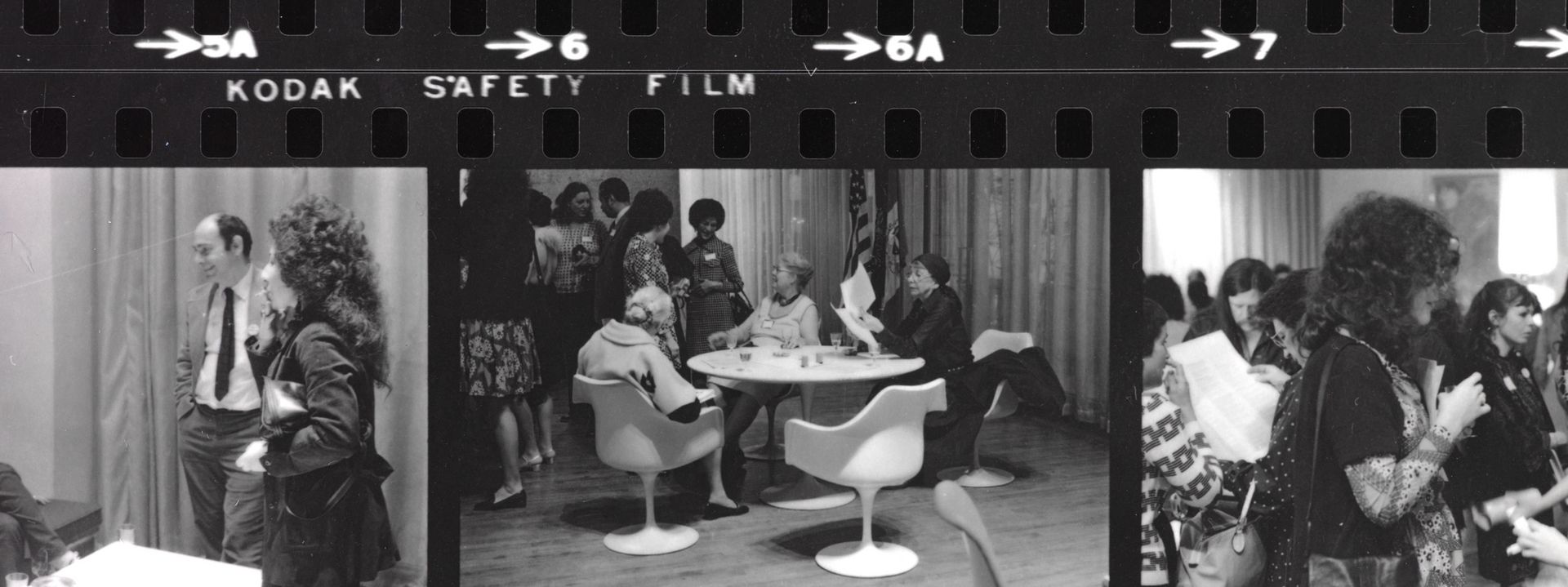 Film strips of black and white photo negatives
