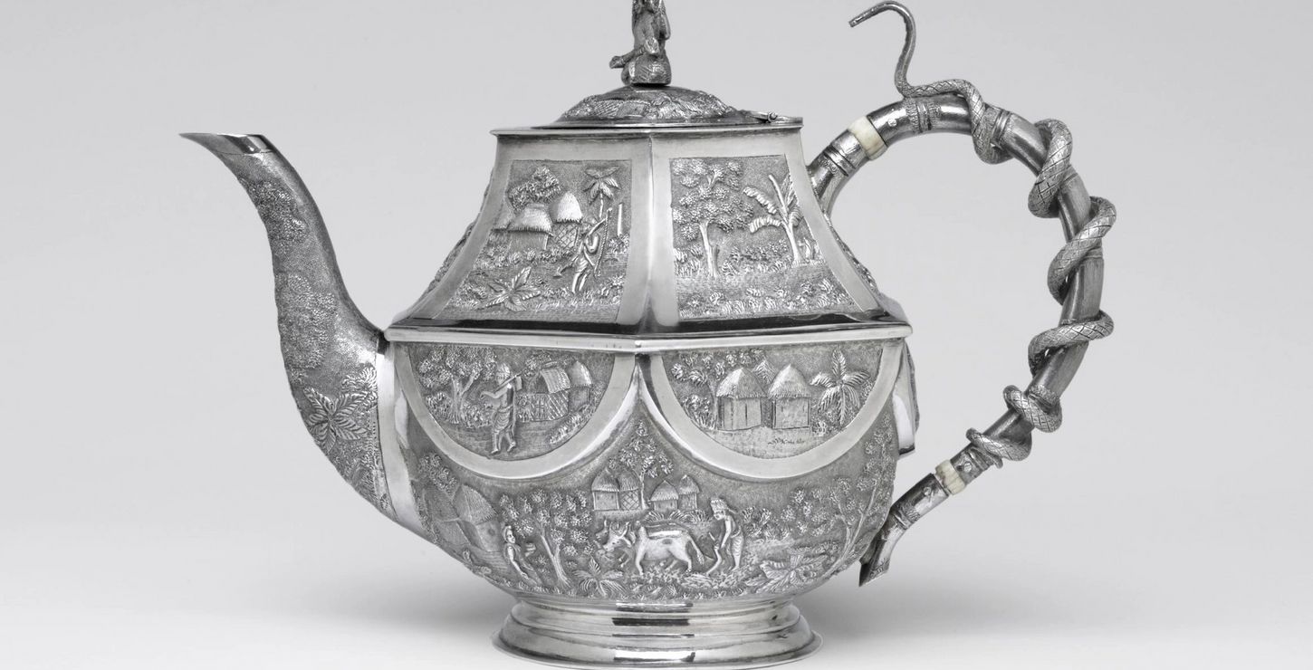 Teapot Adorned with Scenes of Rural Life, c. 1890-1900, Grish Chunder Dutt, Indian, active late 19th - early 20th century, 2007-111-1