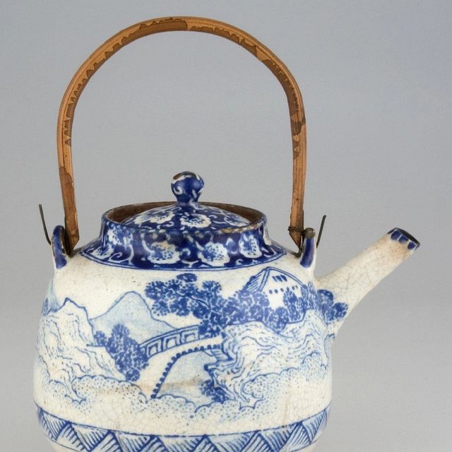 Tea Kettle with Design of Landscape, late 19th century, Japanese