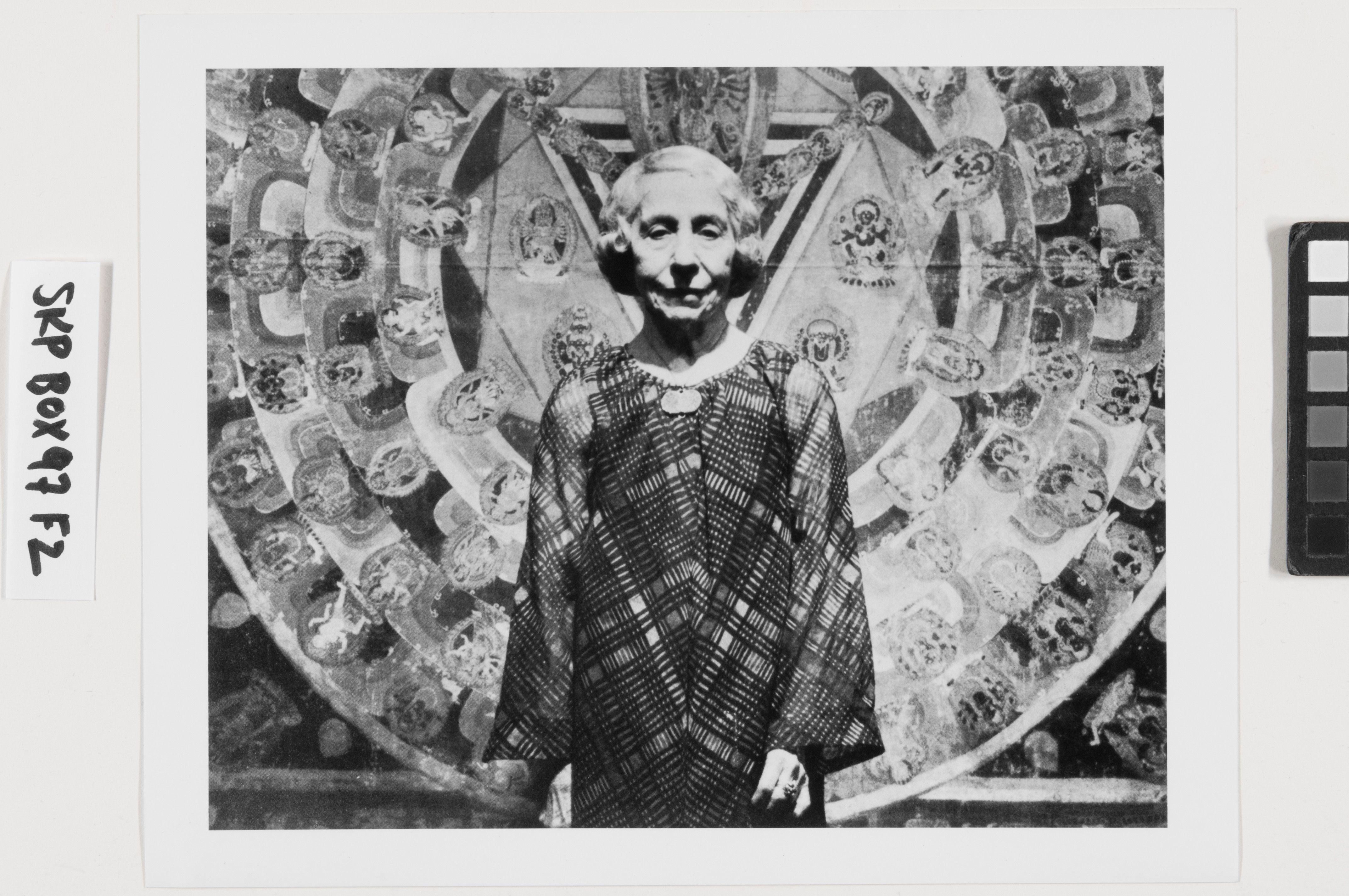 Black and white portrait of Stella Kramrisch