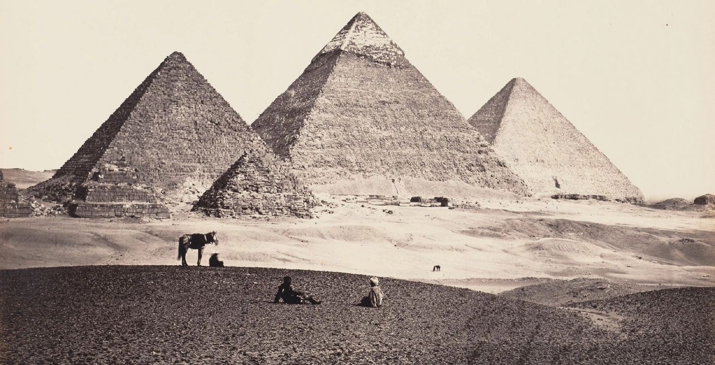 The Pyramids of Giza from the Southwest, 1858, Francis Frith, British, 1822 - 1898.  Published by James S. Virtue, London, 1986-21-7