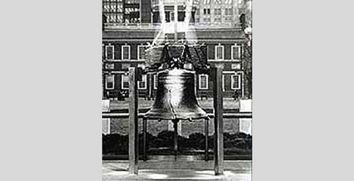 The Liberty Bell in Liberty Bell Pavilion, 1976, by Christian Marclay