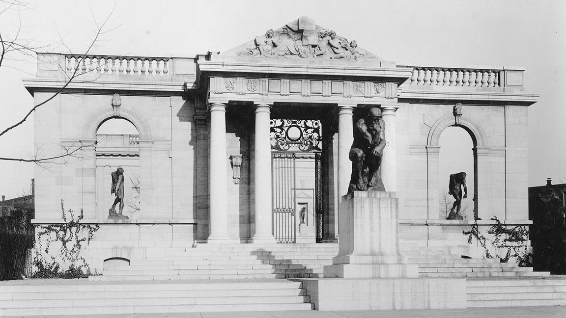 Exterior of the Rodin Museum showing the Meudon Gate, c.1930