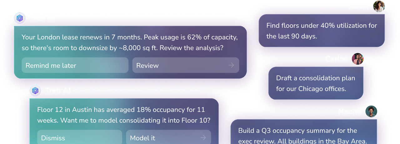 Trebellar agents at work in the dashboard