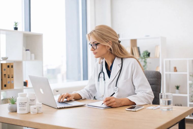 Med Spa clinician updating her Med Web Studio website