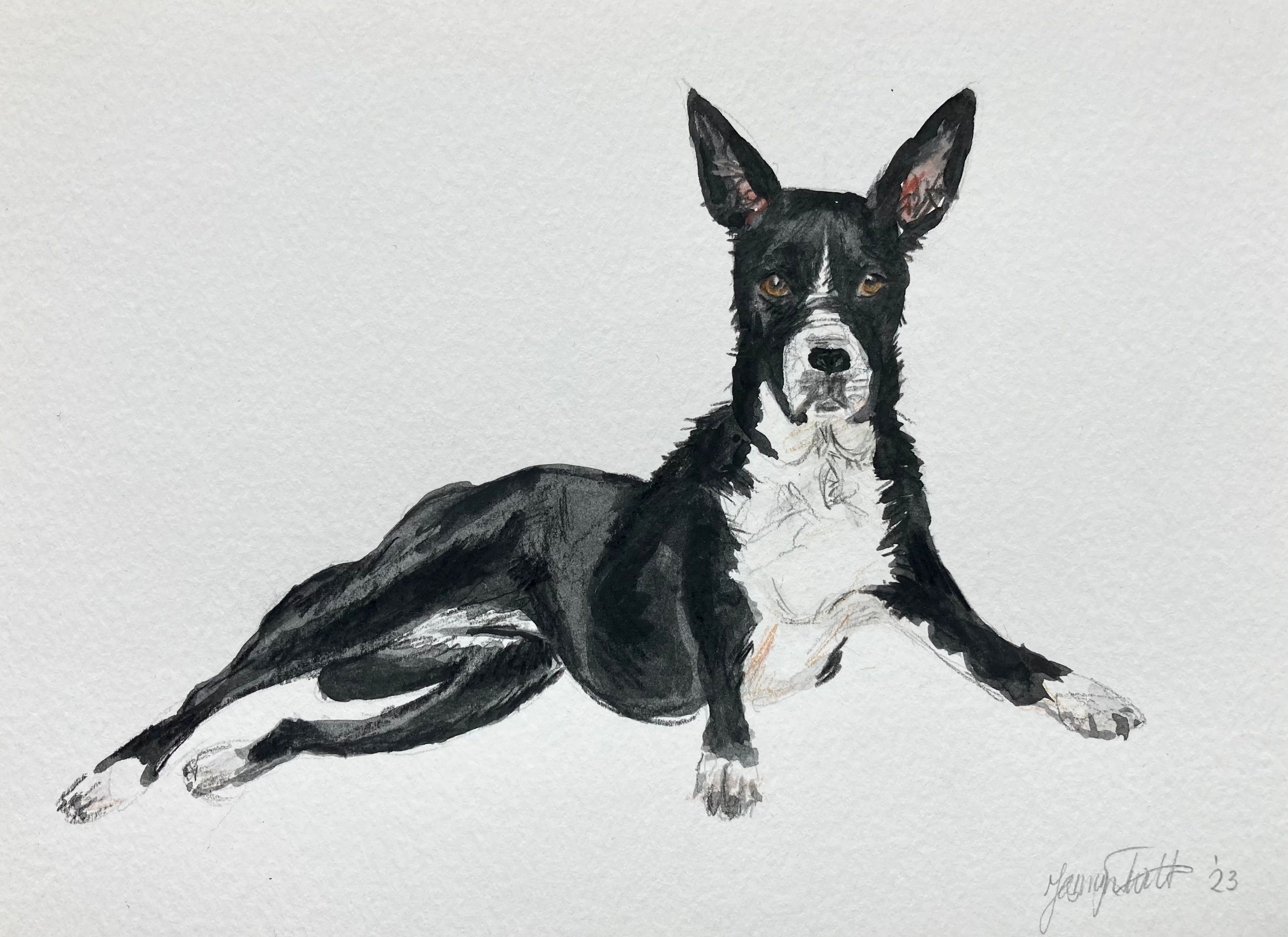 aquarel van een hondje
