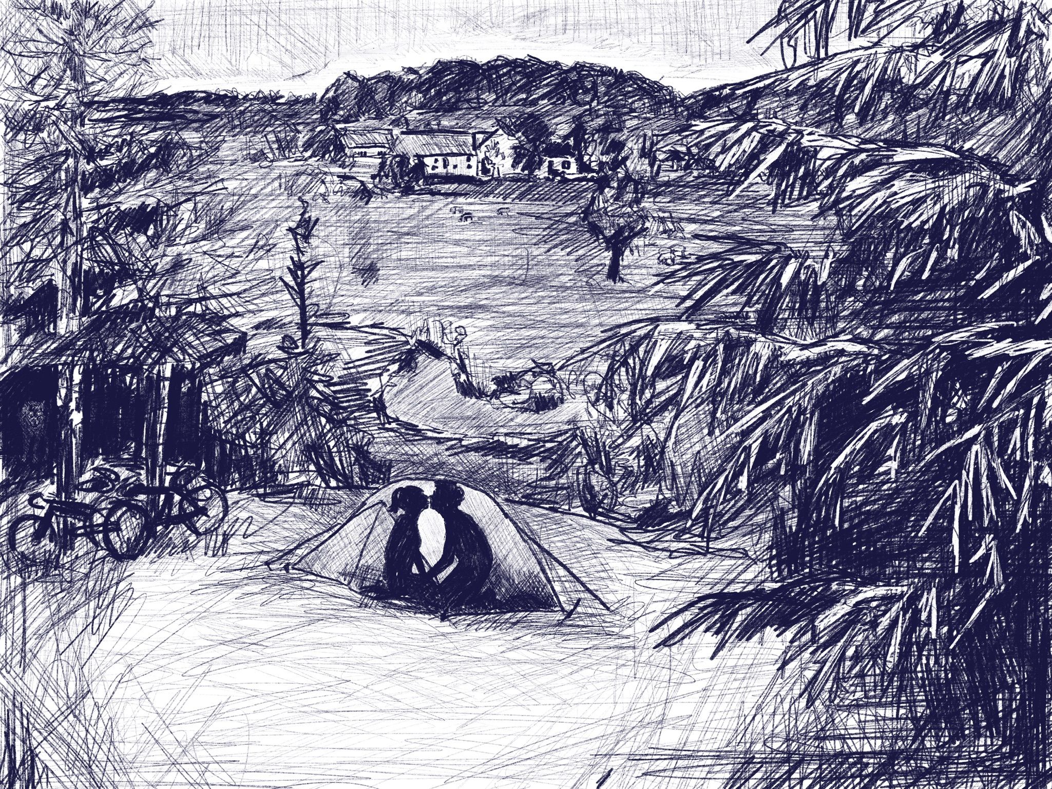 Save The Date aankondiging digitale pentekening 