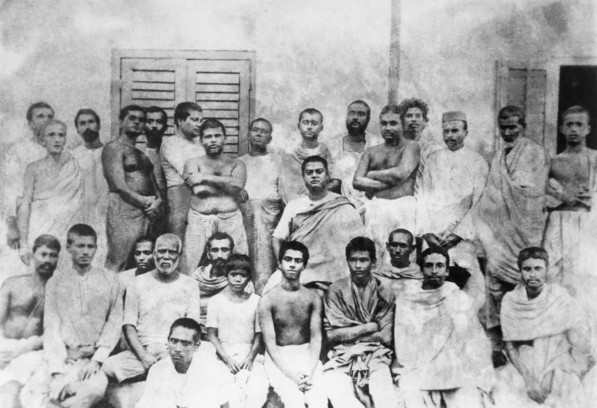 Swamiji with the disciples and devotees of Sri Ramakrishn at the Belur Math