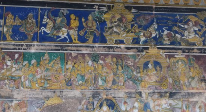Murals on the temple walls
