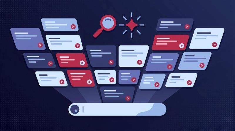 SEO prompts for ChatGPT illustration: grid of ready-to-use prompt cards fanning out from a chat input