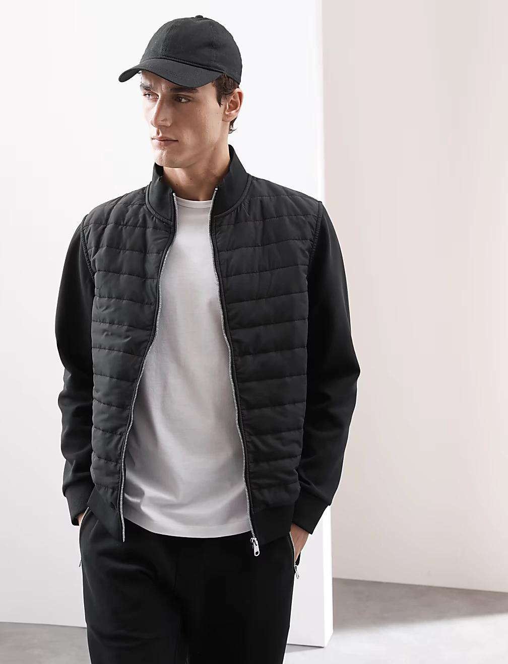 Cotton Rich Zip Up Quilted Jacket