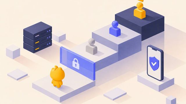 ロック、サーバー、2FAのスマホがあるDiscordのロール階層のアイソメ図