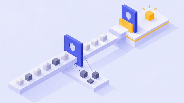 DiscordのDMスパムとレイドを二層の防御で止めるアイソメ図