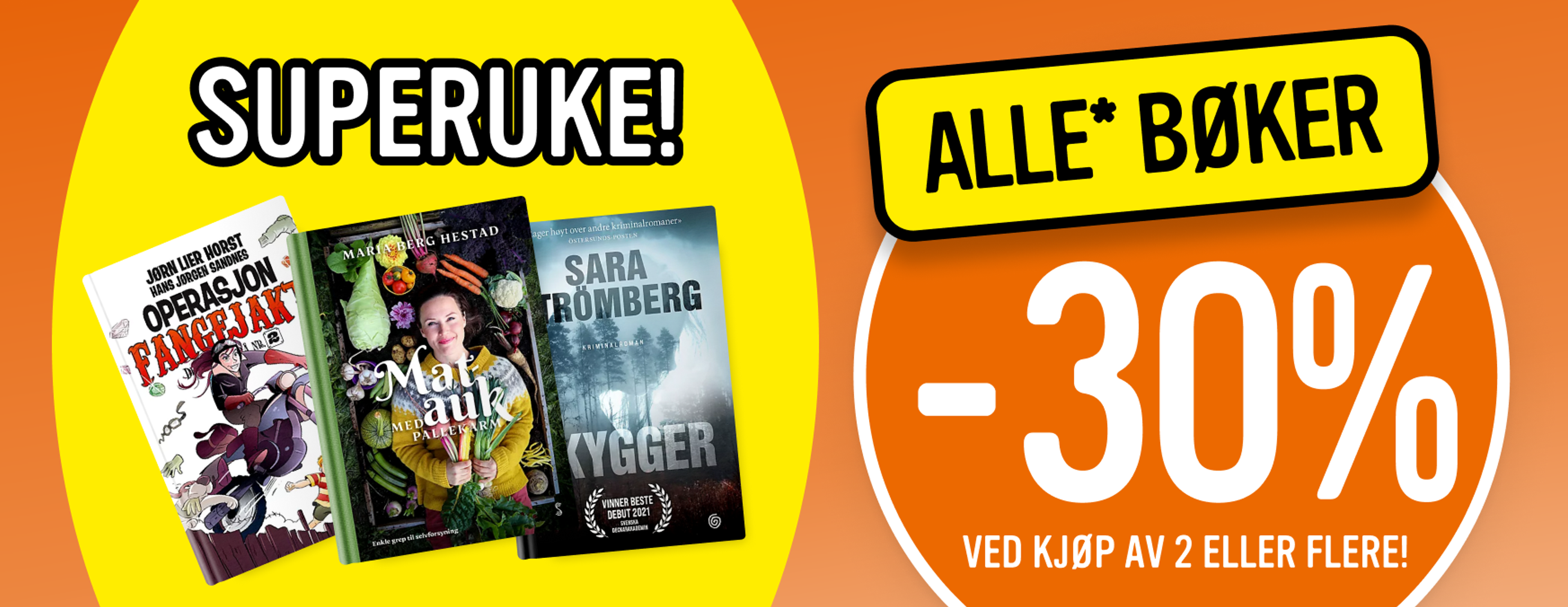 Superuke -30% på alle* bøker