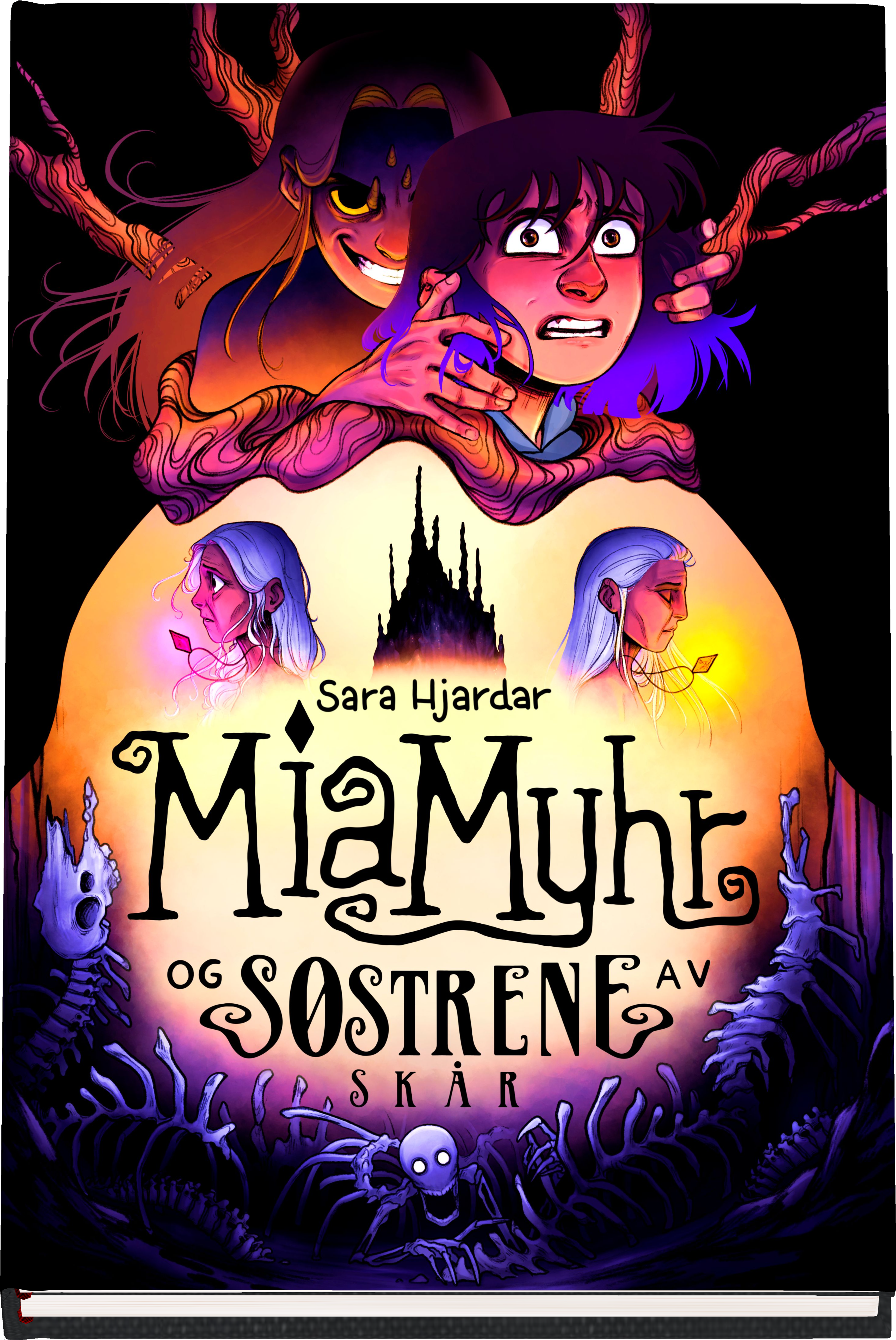 Bokomslag for "Mia Myhr og søstrene av Skår av Sara Hjardar"