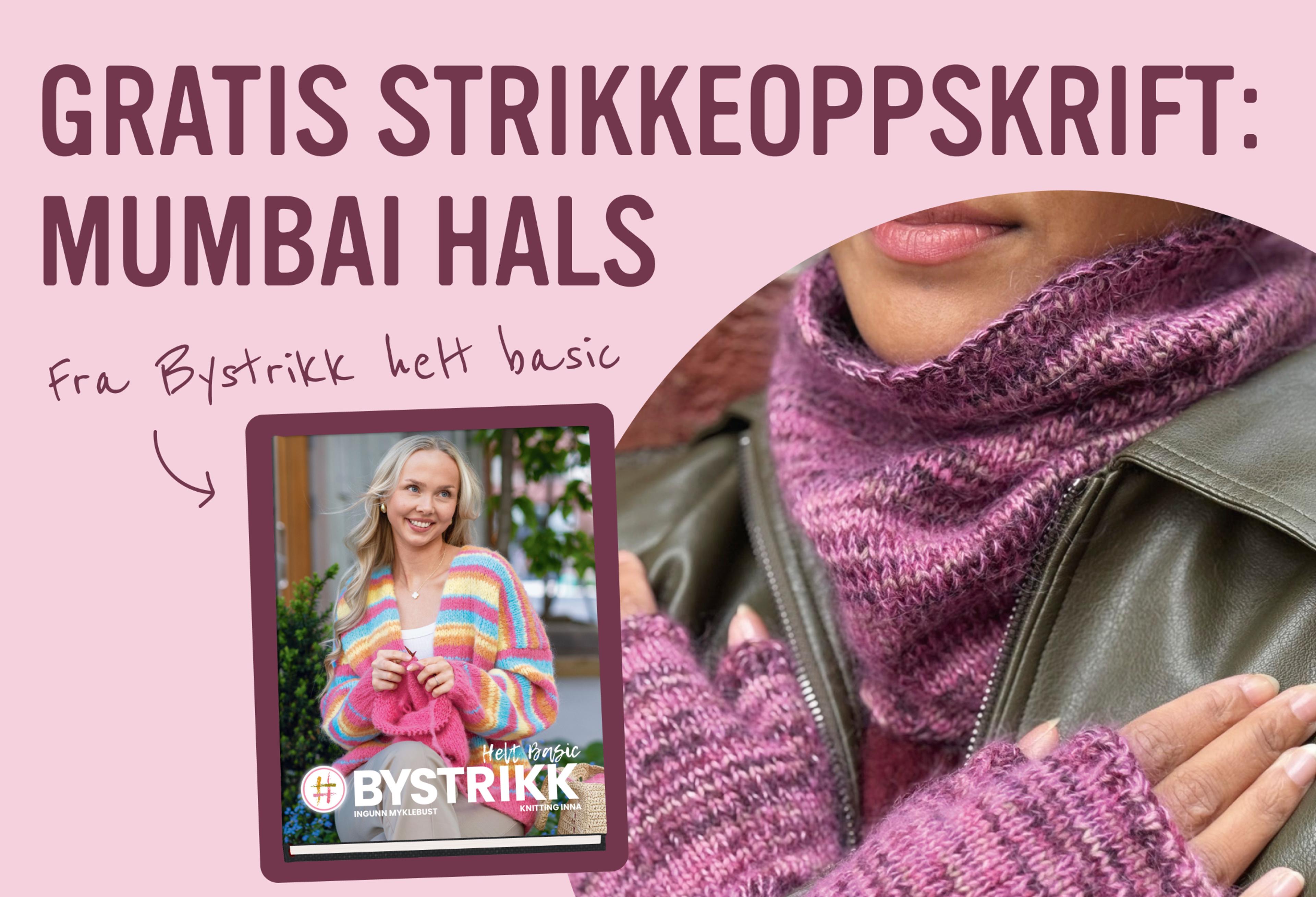 Gratis strikkeoppskrift fra Bystrikk: Lær å strikke Mumbai hals