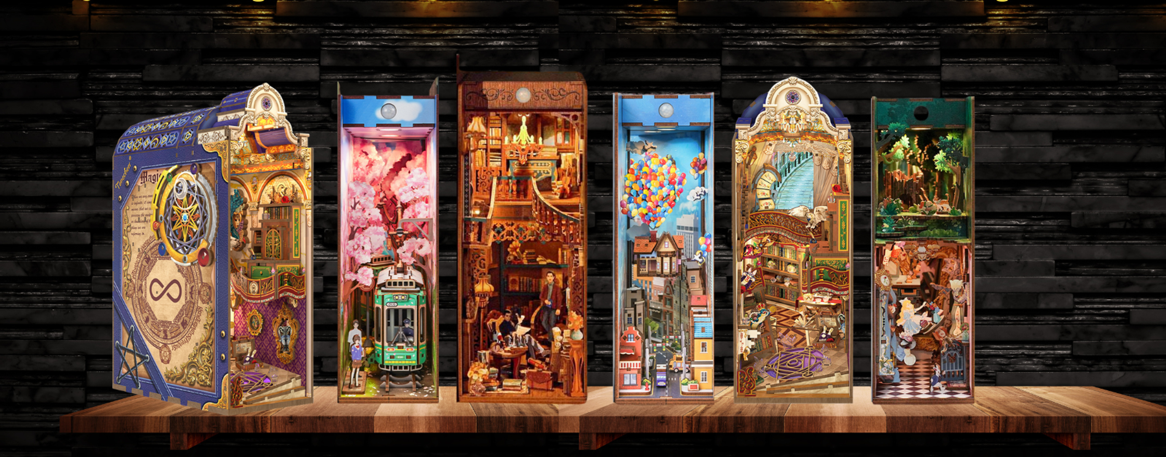 Foto av en Book Nook i bokhylla