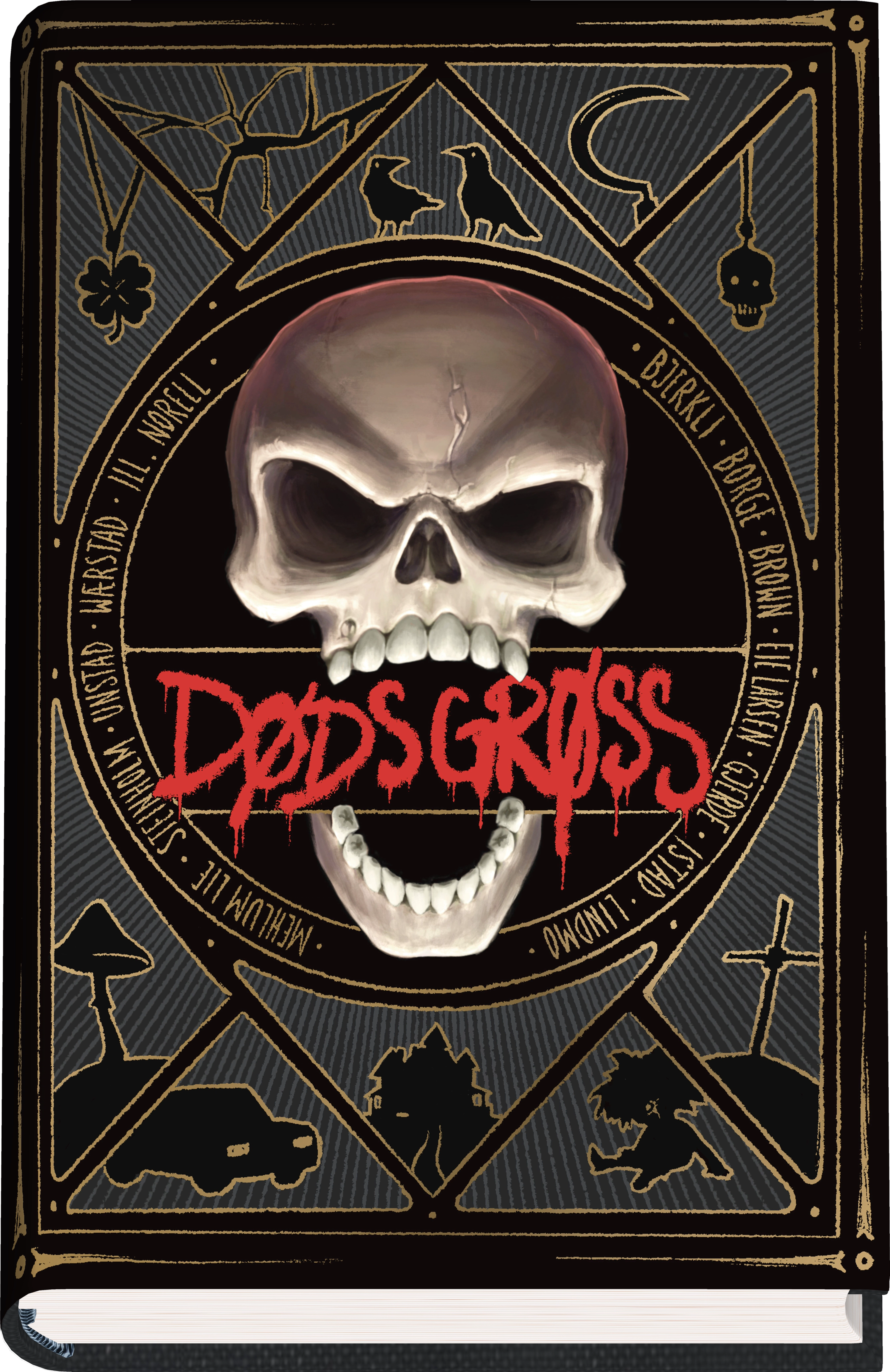 Bokomslag for "Dødsgrøss av Alexander Kirkwood Brown, Monika Steinholm, Arne Lindmo m.fl."