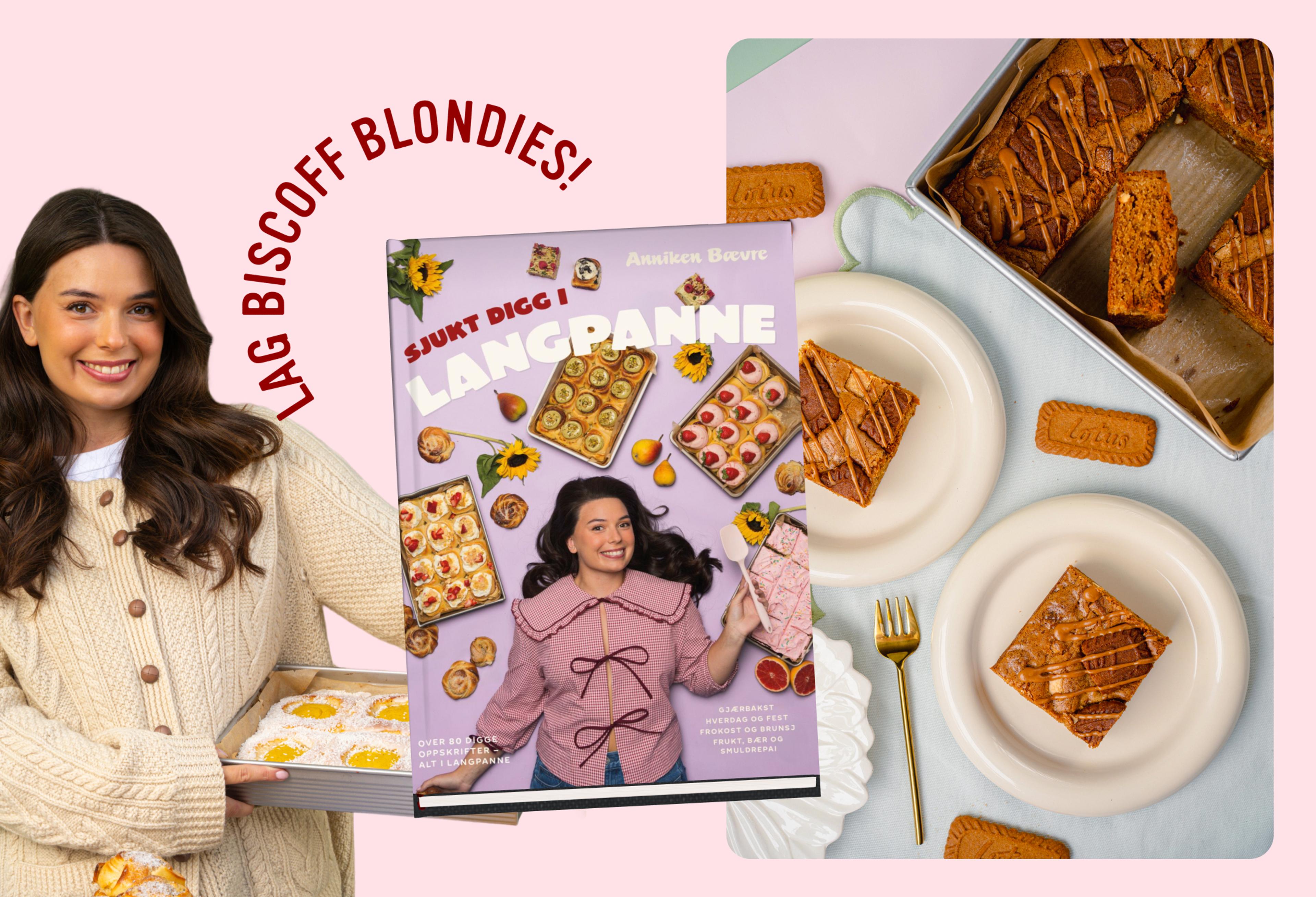 Gratis oppskrift: Biscoff-blondies fra Sjukt digg i langpanne