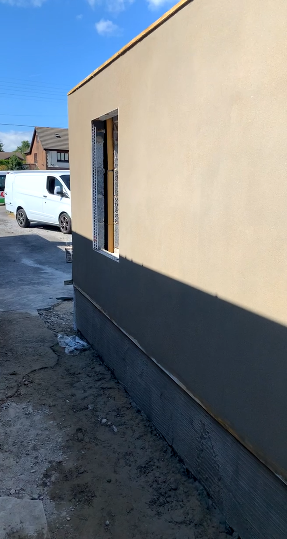 Finished external render on a house wall
