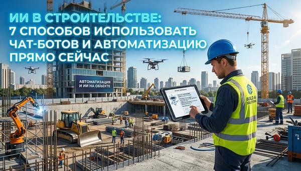 Разбираем 7 способов применения ИИ в строительстве: от чат-ботов для клиентов до контроля стройплощадки и работы со СНиПами.