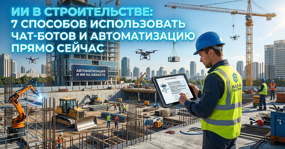 Разбираем 7 способов применения ИИ в строительстве: от чат-ботов для клиентов до контроля стройплощадки и работы со СНиПами.
