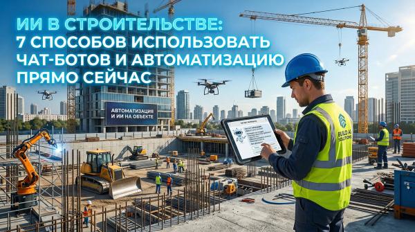 Разбираем 7 способов применения ИИ в строительстве: от чат-ботов для клиентов до контроля стройплощадки и работы со СНиПами.