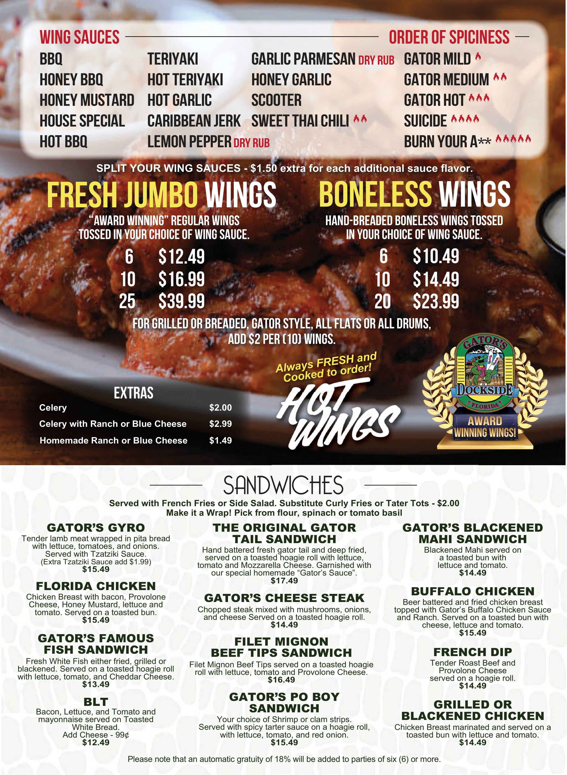 Printed menu, page 2