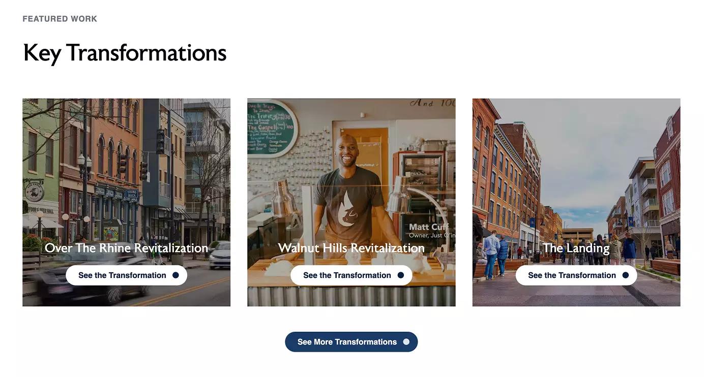 key transformations card layout