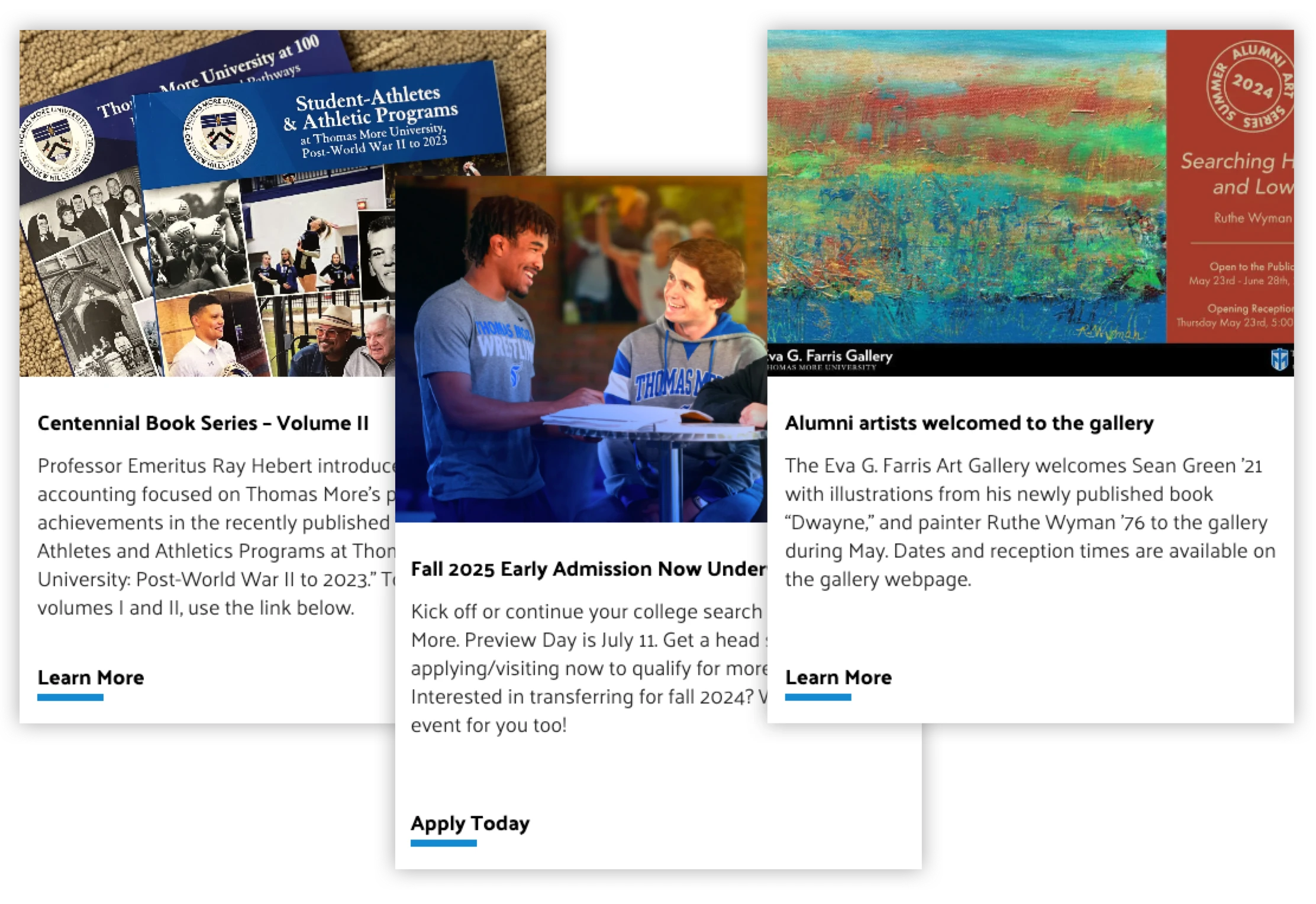 Thomas Moore University Page examples