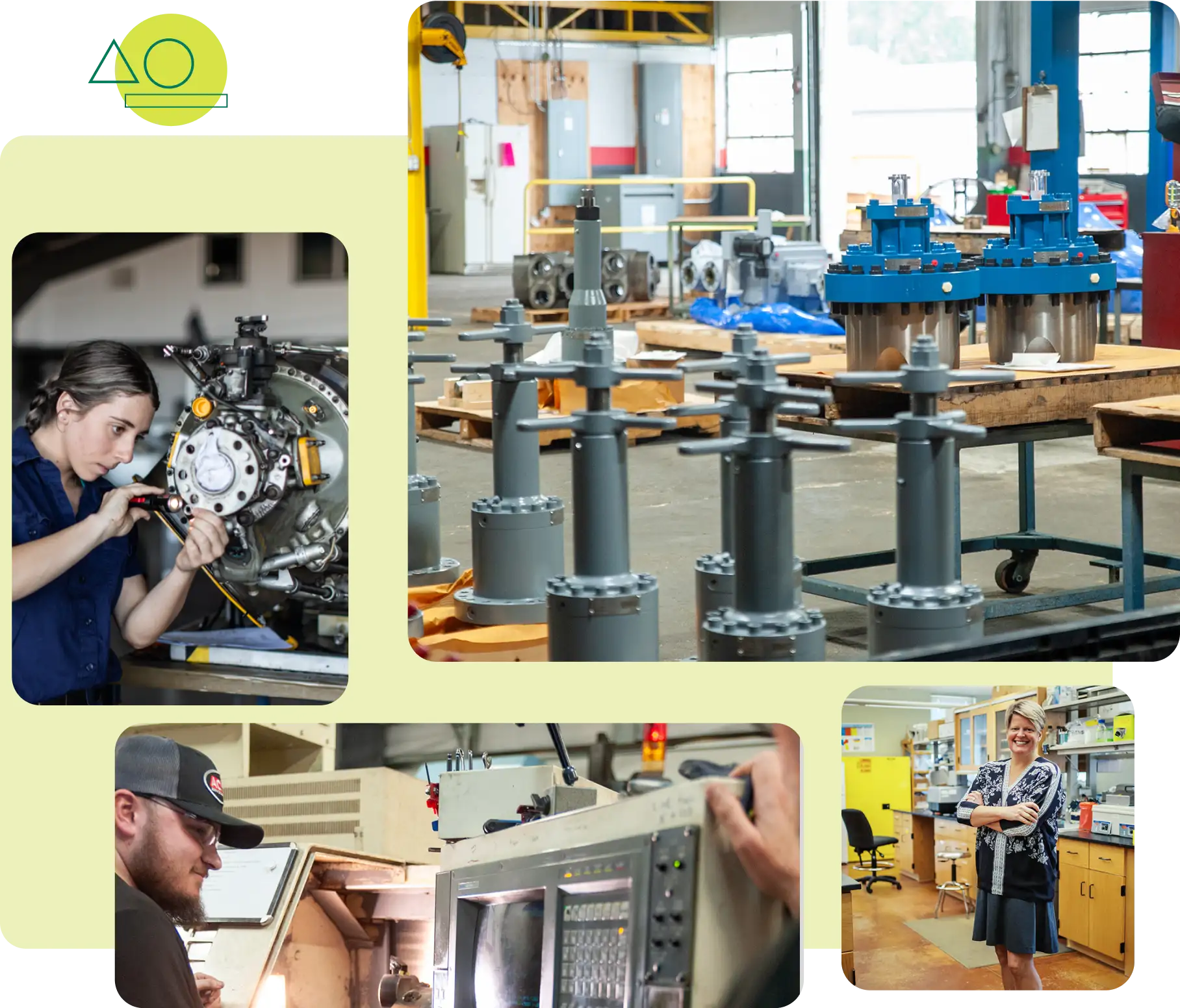 A collage of images of the industries in Souhteast Ohio