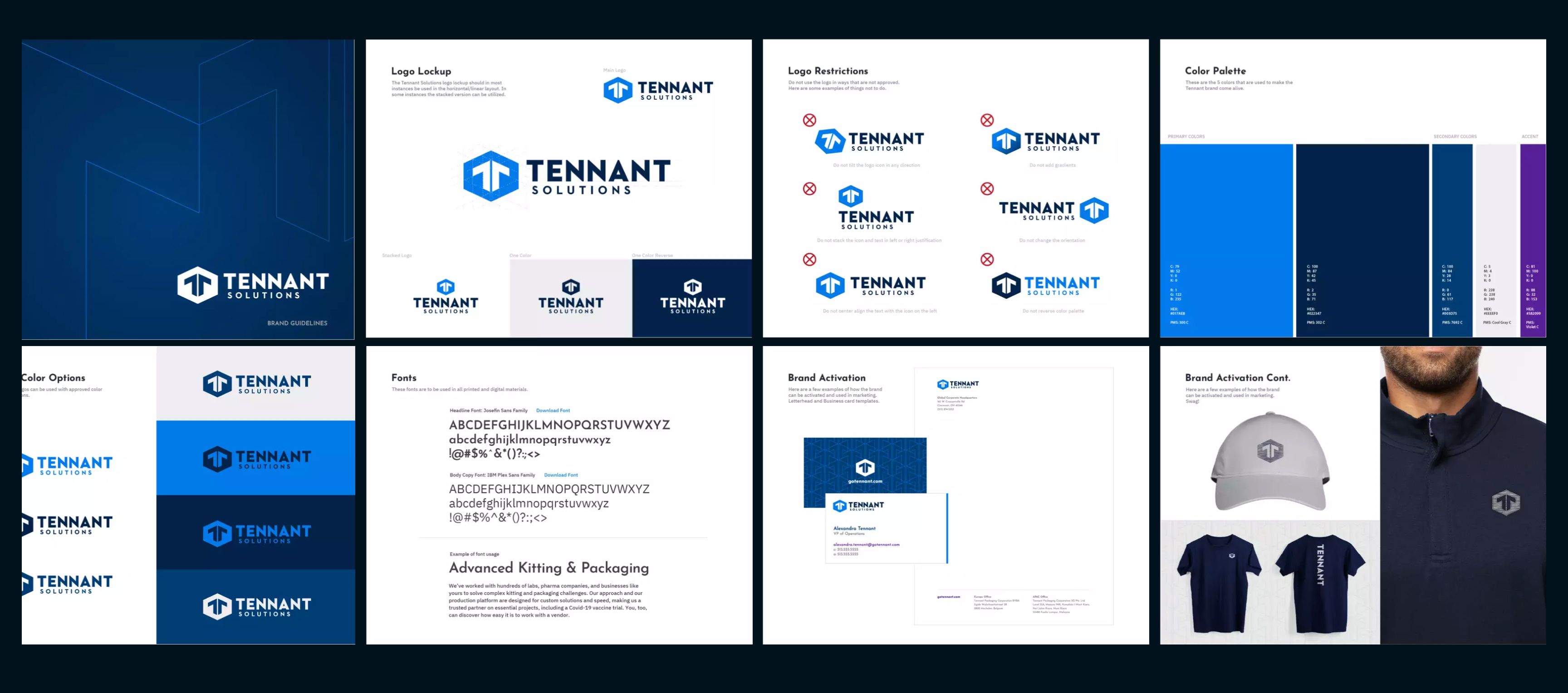 A view of the Tennant Solutions brand style guide 