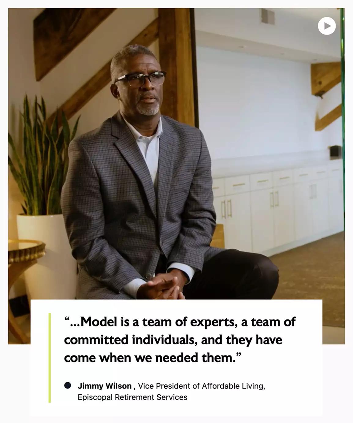 video testimonial layout