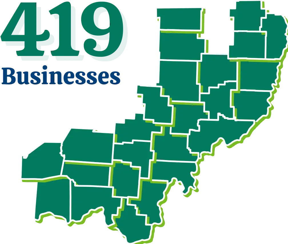 A map of the OhioSE counties