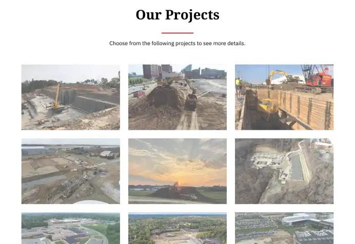 a screenshot of the bray construction projects page