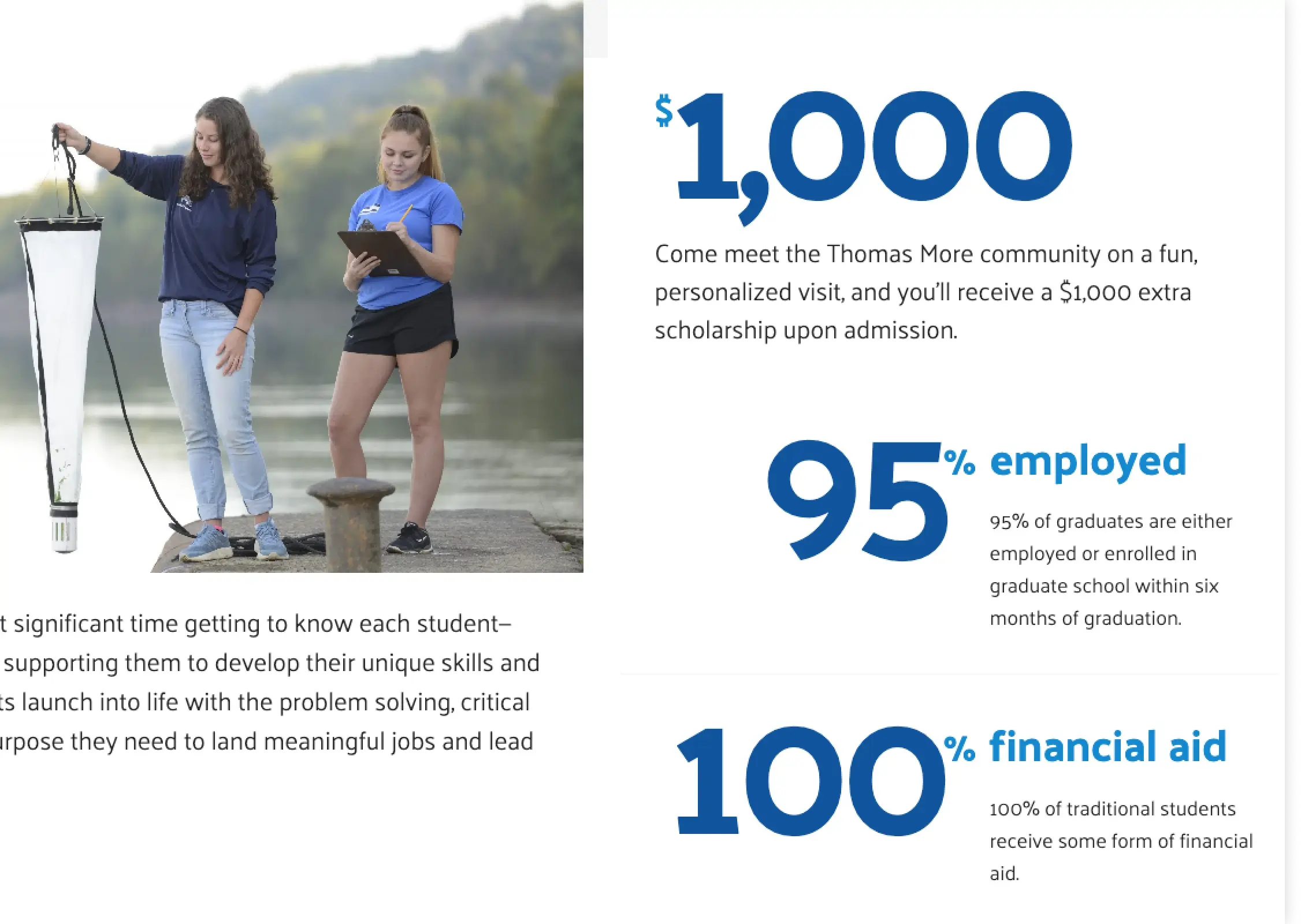 Thomas Moore University student employment and post graduation stats