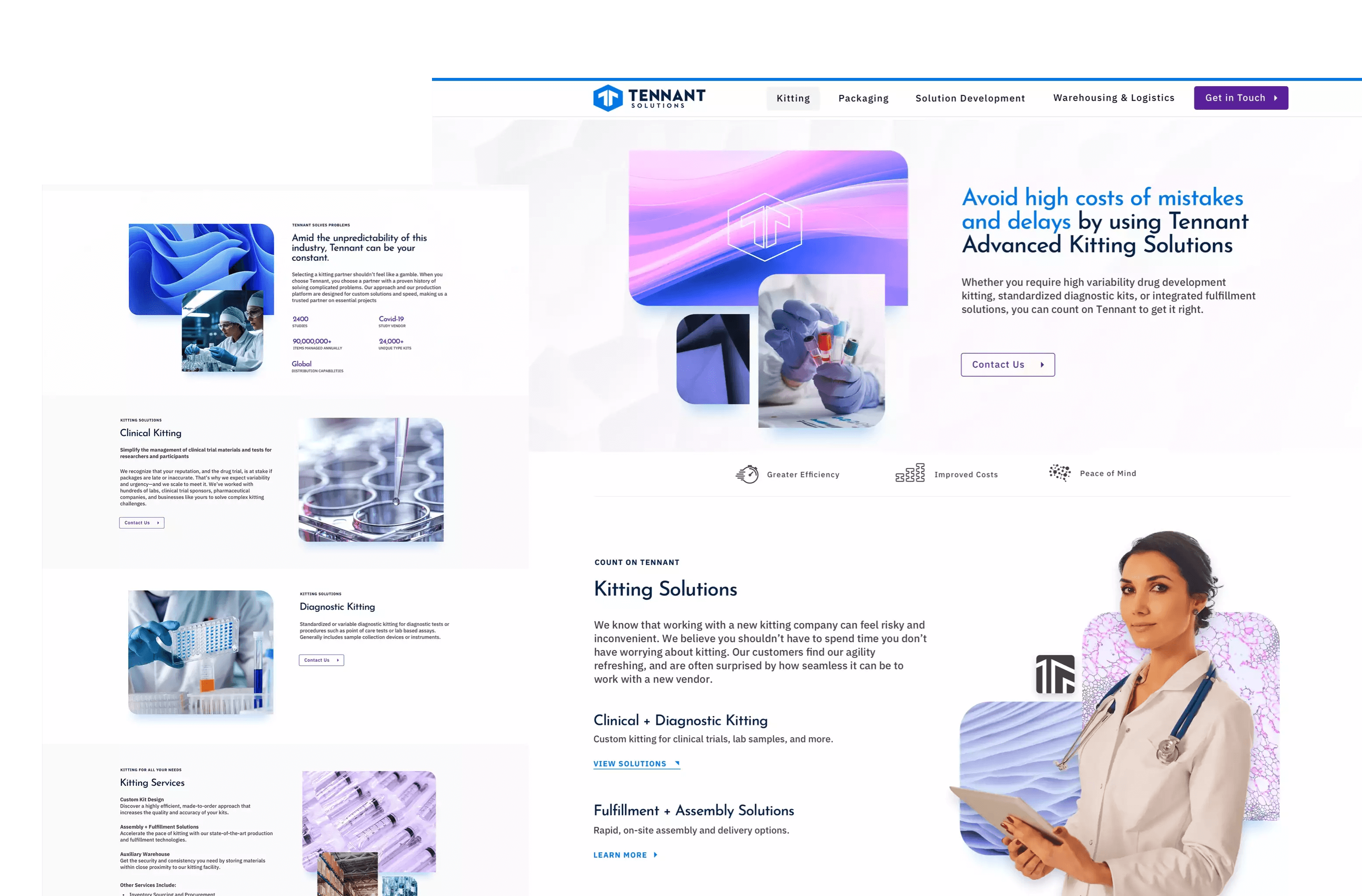 Screenshots of the Tennant Solutions website