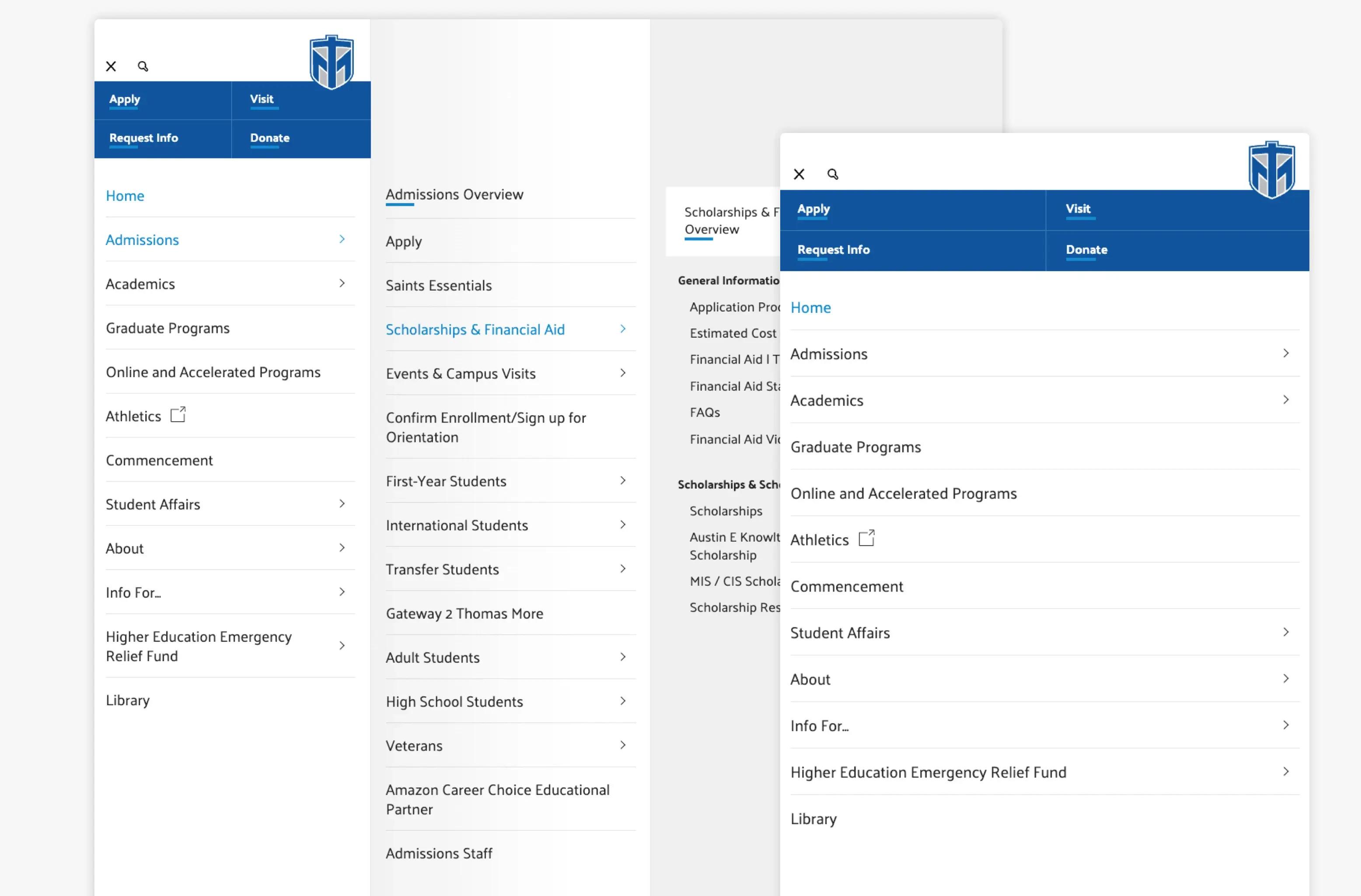 Thomas More University Website Page Examples