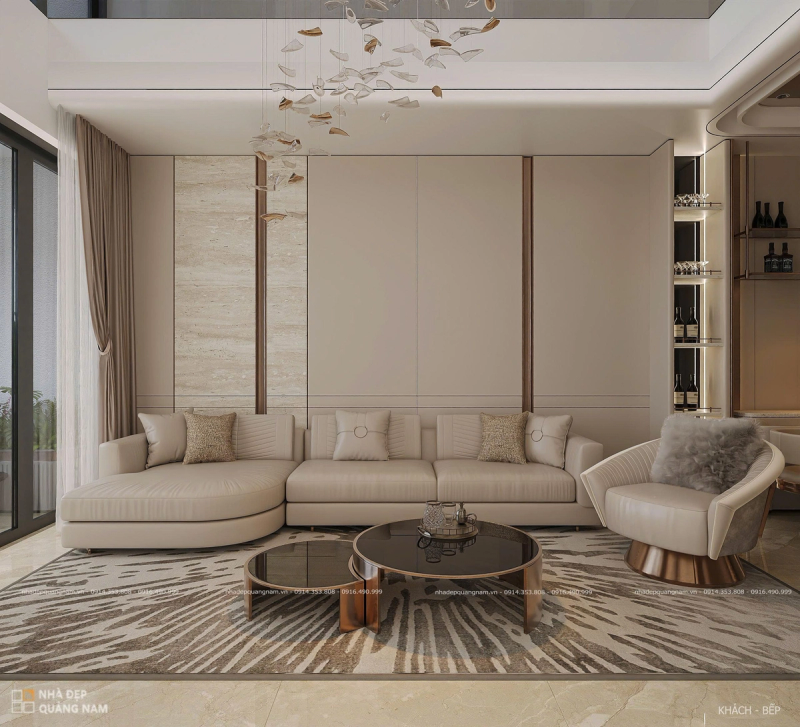 NHÀ ĐẸP QUẢNG NAM| Phòng khách ấm cúng, thanh lịch