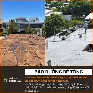Bảo dưỡng bê tông trong thi công tại Nhà Đẹp Quảng Nam